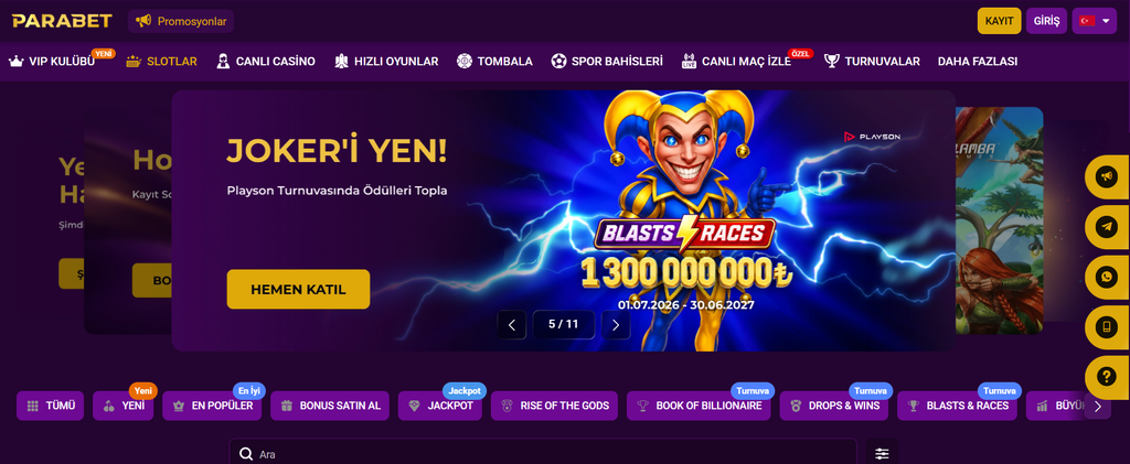 Parabet platform özellikleri ve oyun bölümleri